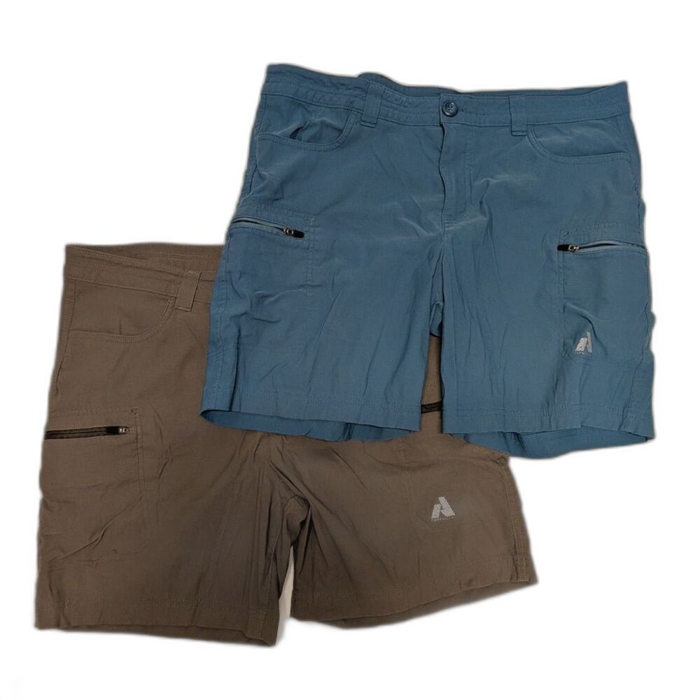 Eddie Bauer First Ascent Hiking Shorts Lot 2 Pair Blue Gray Womens 16 Stretch
